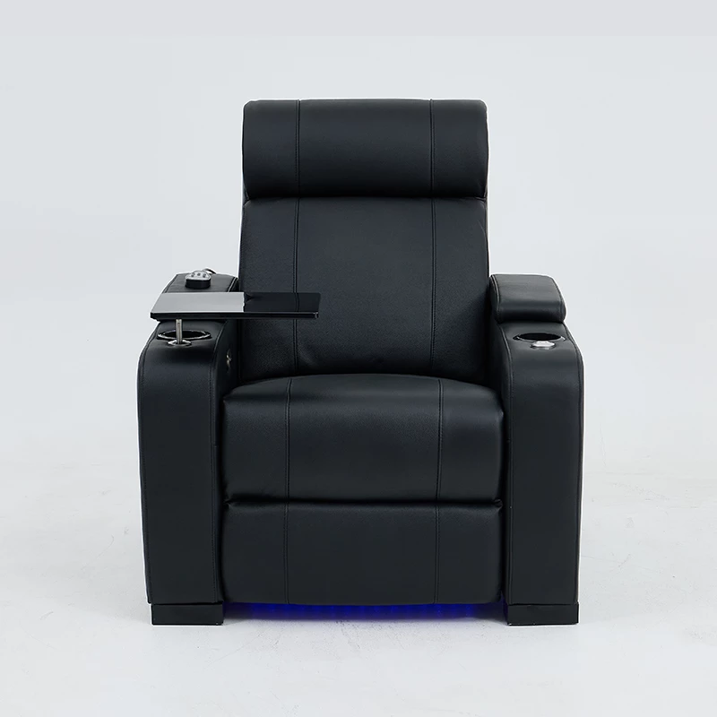 Modern and simple high-backrest three-person genuine leather combination sofa, first layer cowhide, electric multi-functional living design