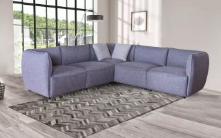 Small Modern Grey Fabric Corner Sectional Sofa