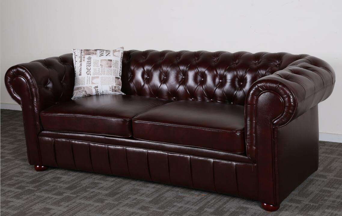 Classic Mini Chesterfield Leather Sofa and Chairs